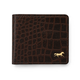Men's Croco Embossed Leather Wallet : Dark Brown Croco