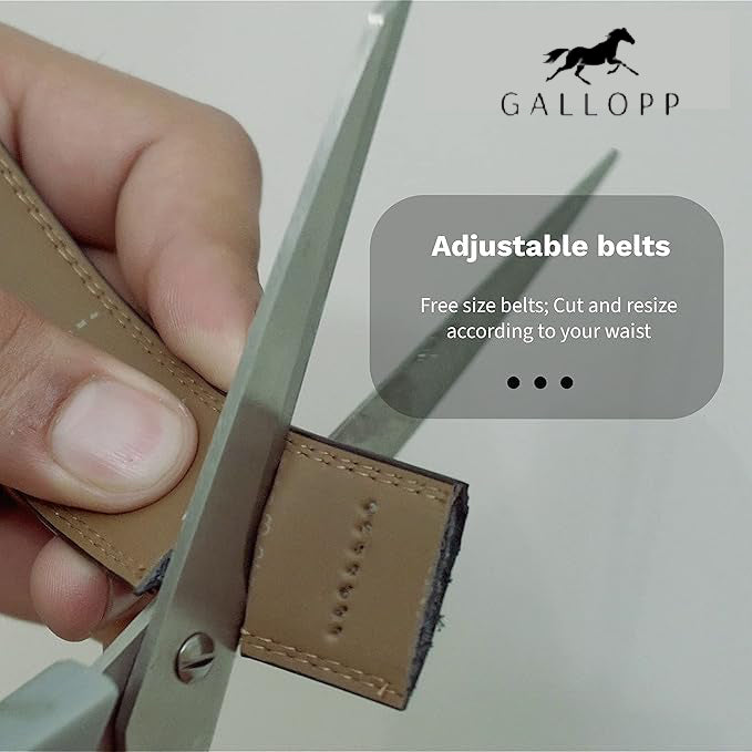 GALLOPP BURLEY Belts For Men Leather Original (Adjustable Fits Up to 44 Inch Waist) Ratchet Straps, Unique Magnetic Auto-lock Buckle Branded Belts For Men Leather Original with PVD coating for anti scratch