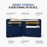 Men's Croco Embossed Leather Wallet : Royal Blue Croco