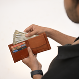 Men's Classic Leather Bifold Wallet : Tan Brown