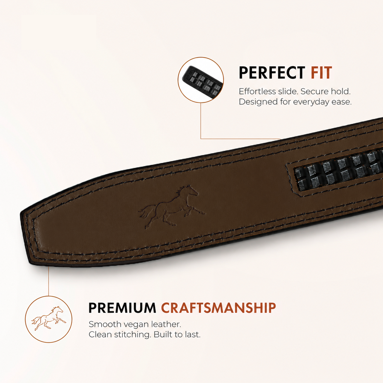 Men's Leather Ratchet Belt- Tan