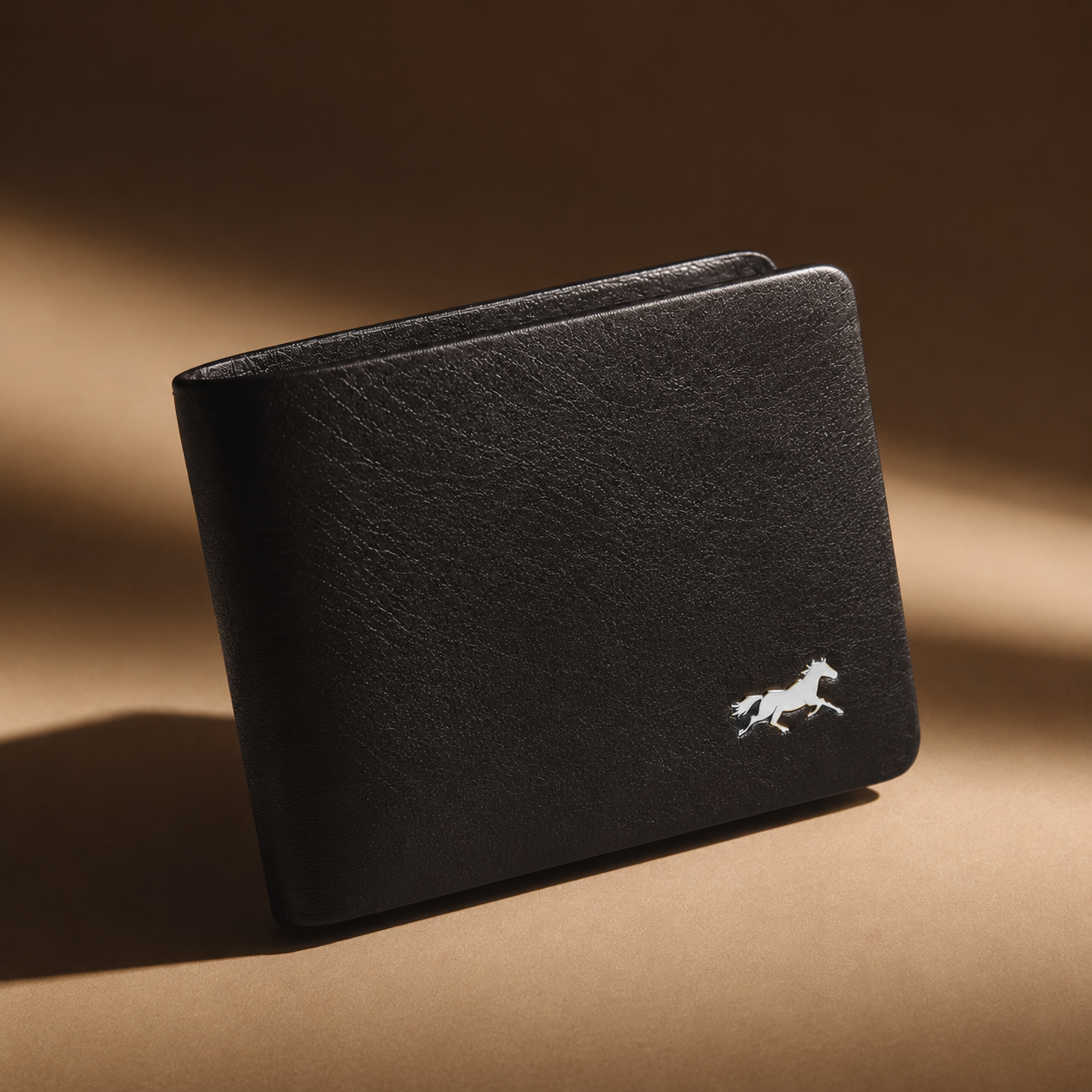 Men's Stitchless Leather Bifold Wallet : Black