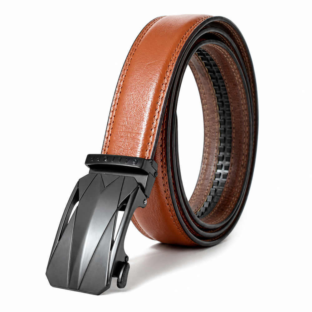 Men's Leather Ratchet Belt- Tan