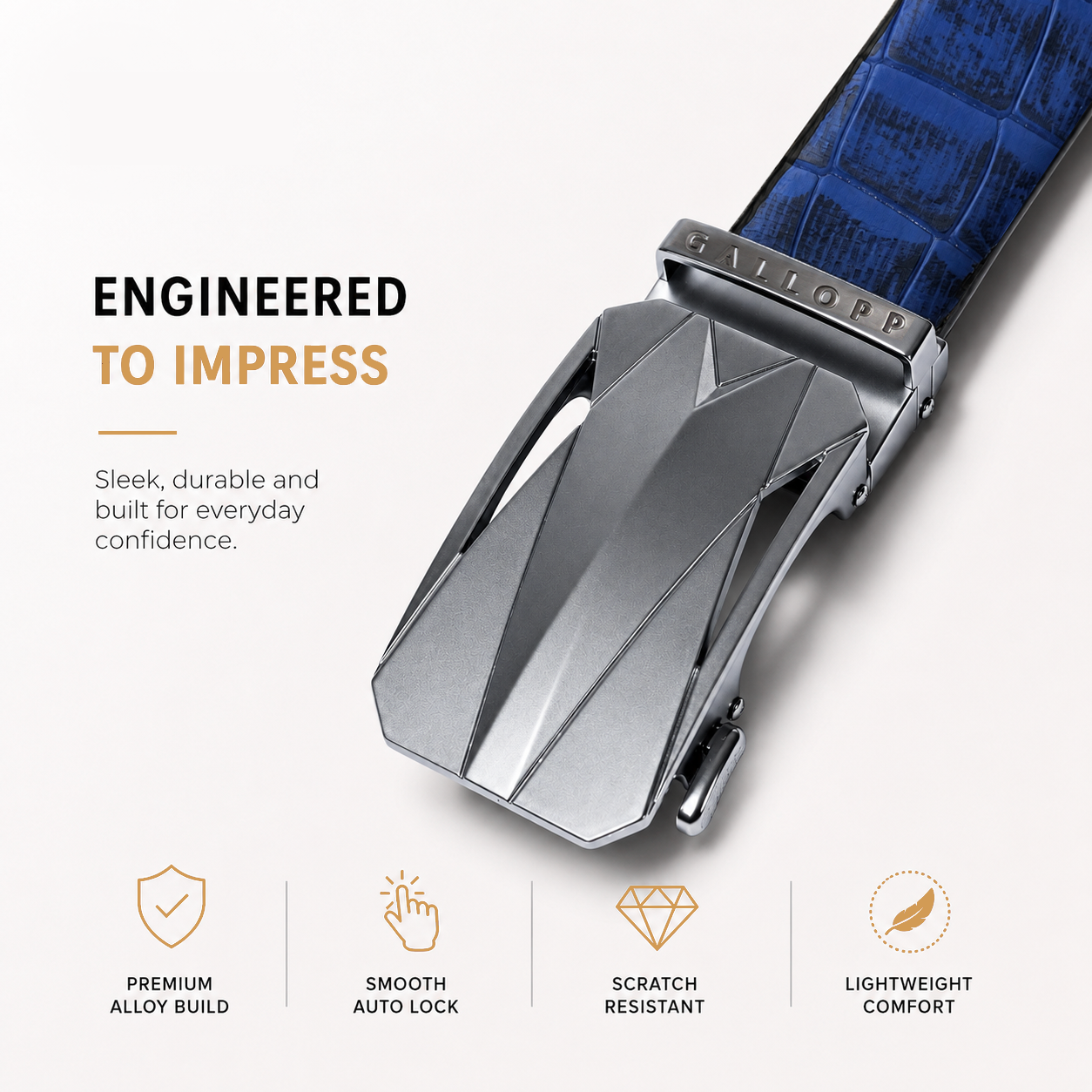 Men's Croc Belt - Royal Blue