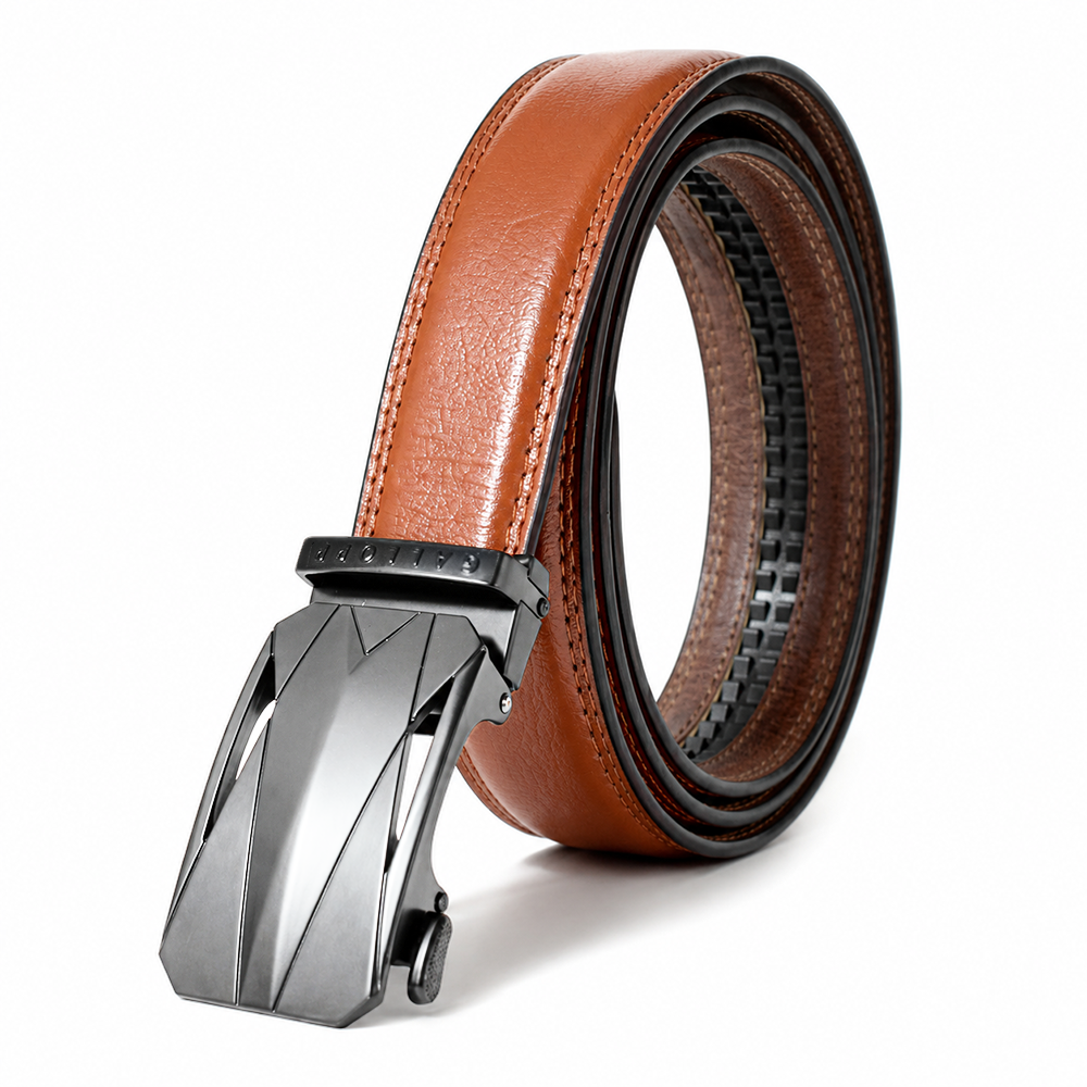Men's Leather Ratchet Belt- Tan