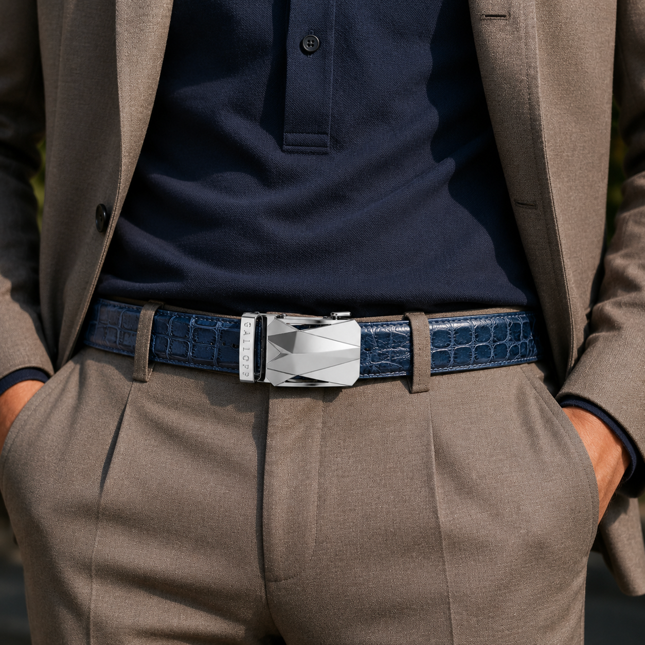 Men's Croc Belt - Royal Blue