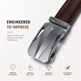 Men's Leather Ratchet Belt- Brown