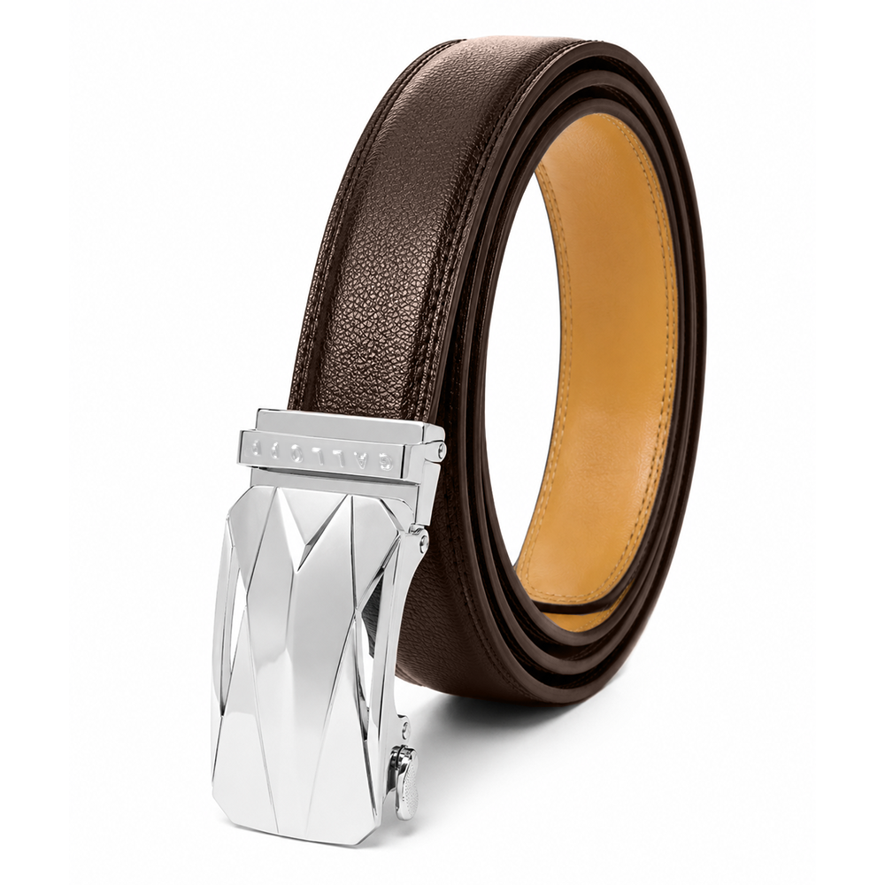 Men's Leather Ratchet Belt- Brown