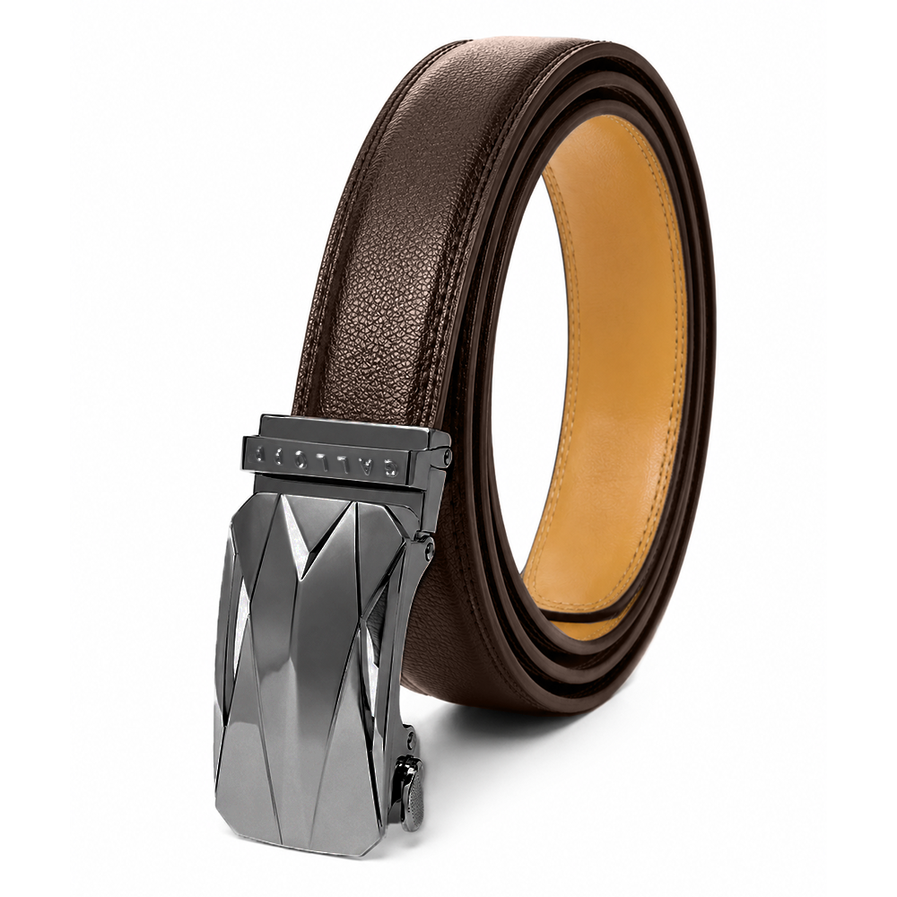 Men's Leather Ratchet Belt- Brown