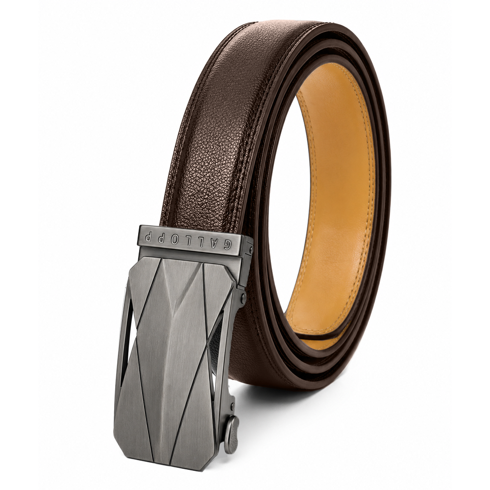 Men's Leather Ratchet Belt- Brown