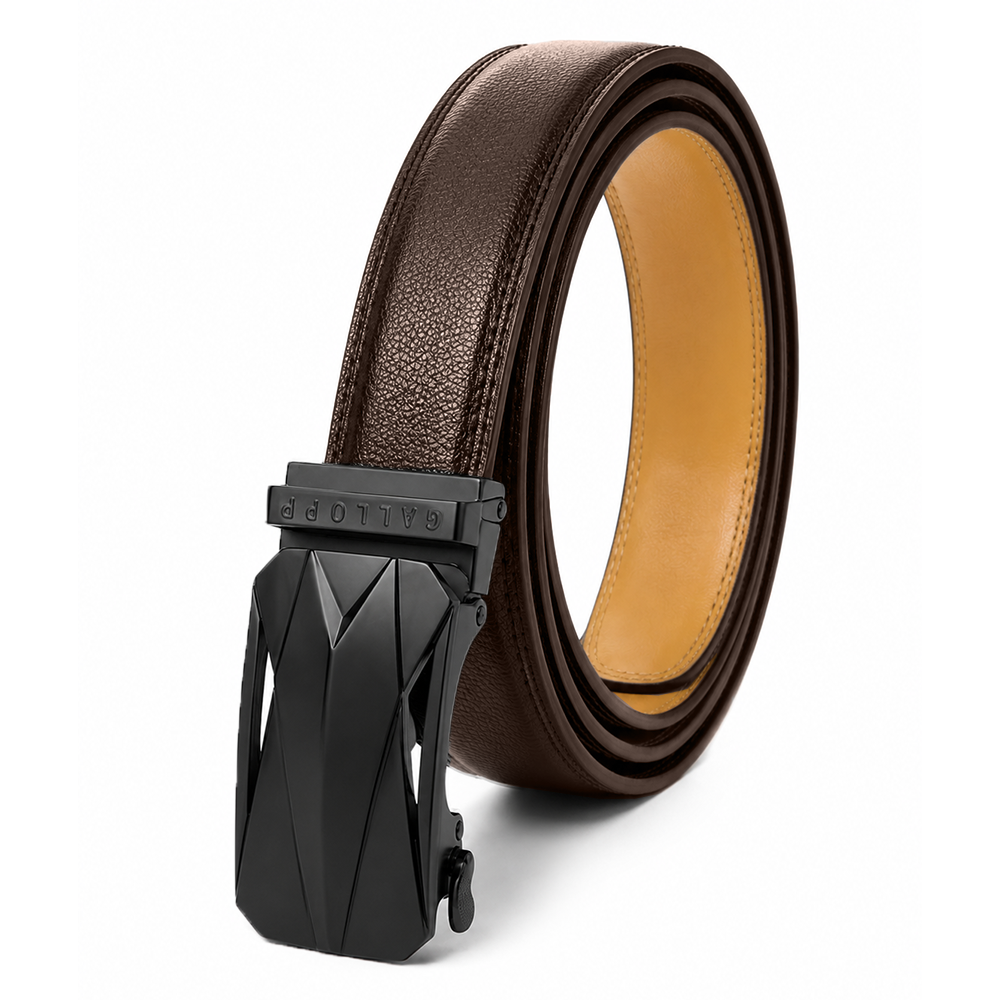 Men's Leather Ratchet Belt- Brown