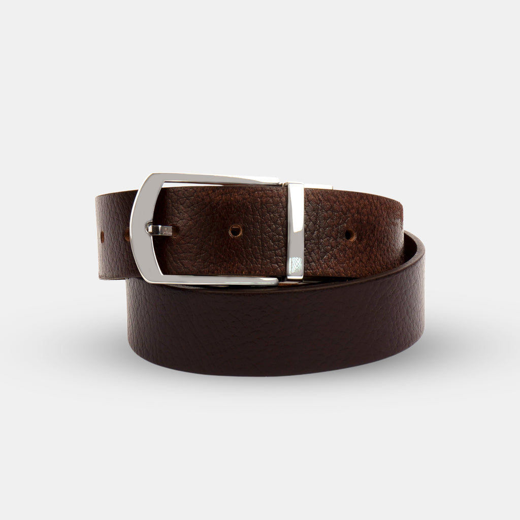 GALLOPP, 100% genuine Leather Formal Belt For Men with reversible buckle made of stainless steel (Color-Brown|GMB-02| 46 inches length|| Waist upto -40 inches)