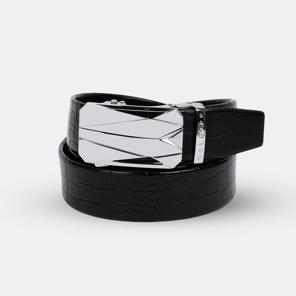GALLOPP BURLEY Belts For Men Leather Original (Adjustable Fits Up to 44 Inch Waist) Ratchet Straps, Unique Magnetic Auto-lock Buckle Branded Belts For Men Leather Original with PVD coating for anti scratch