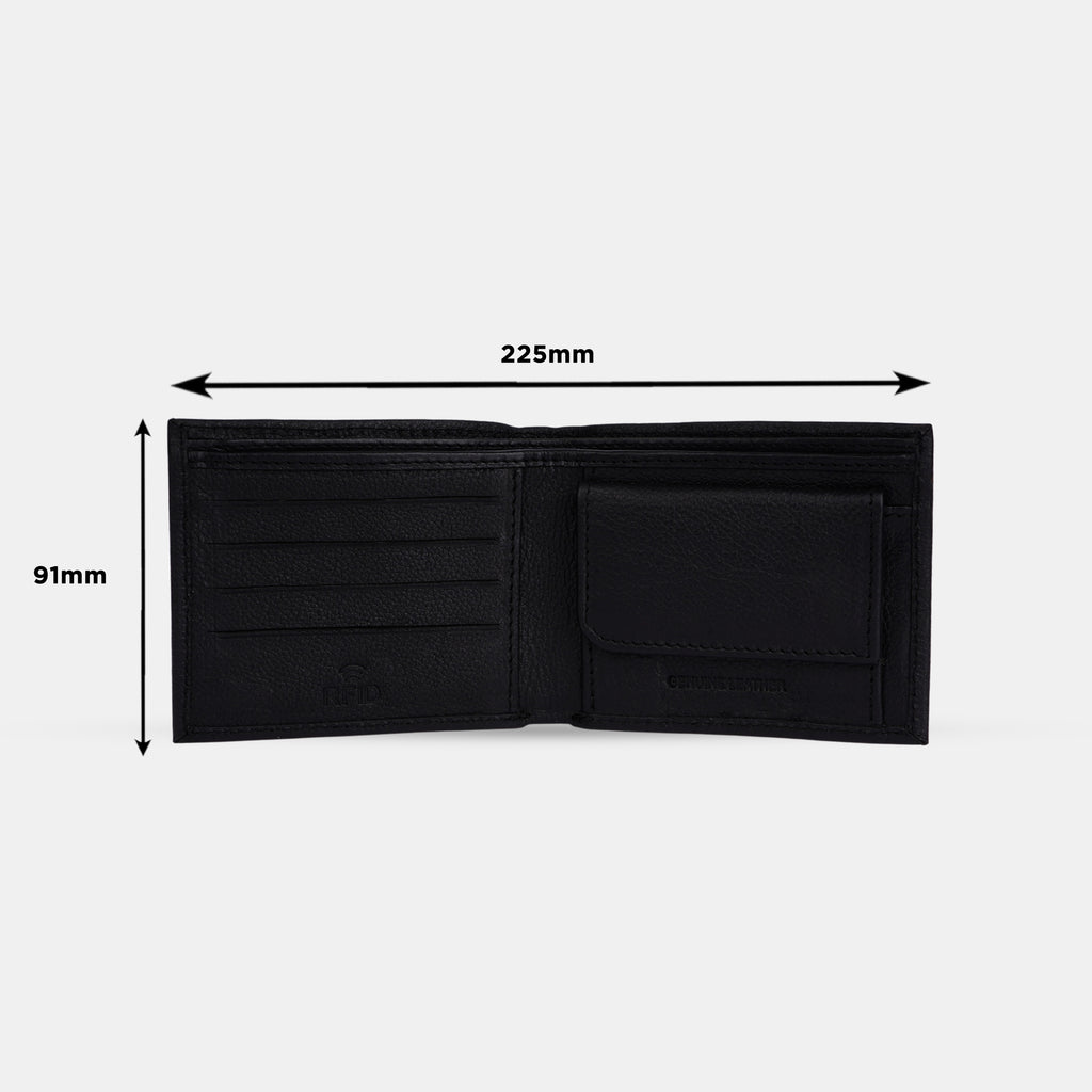 GALLOPP Black Leather Men's Wallet