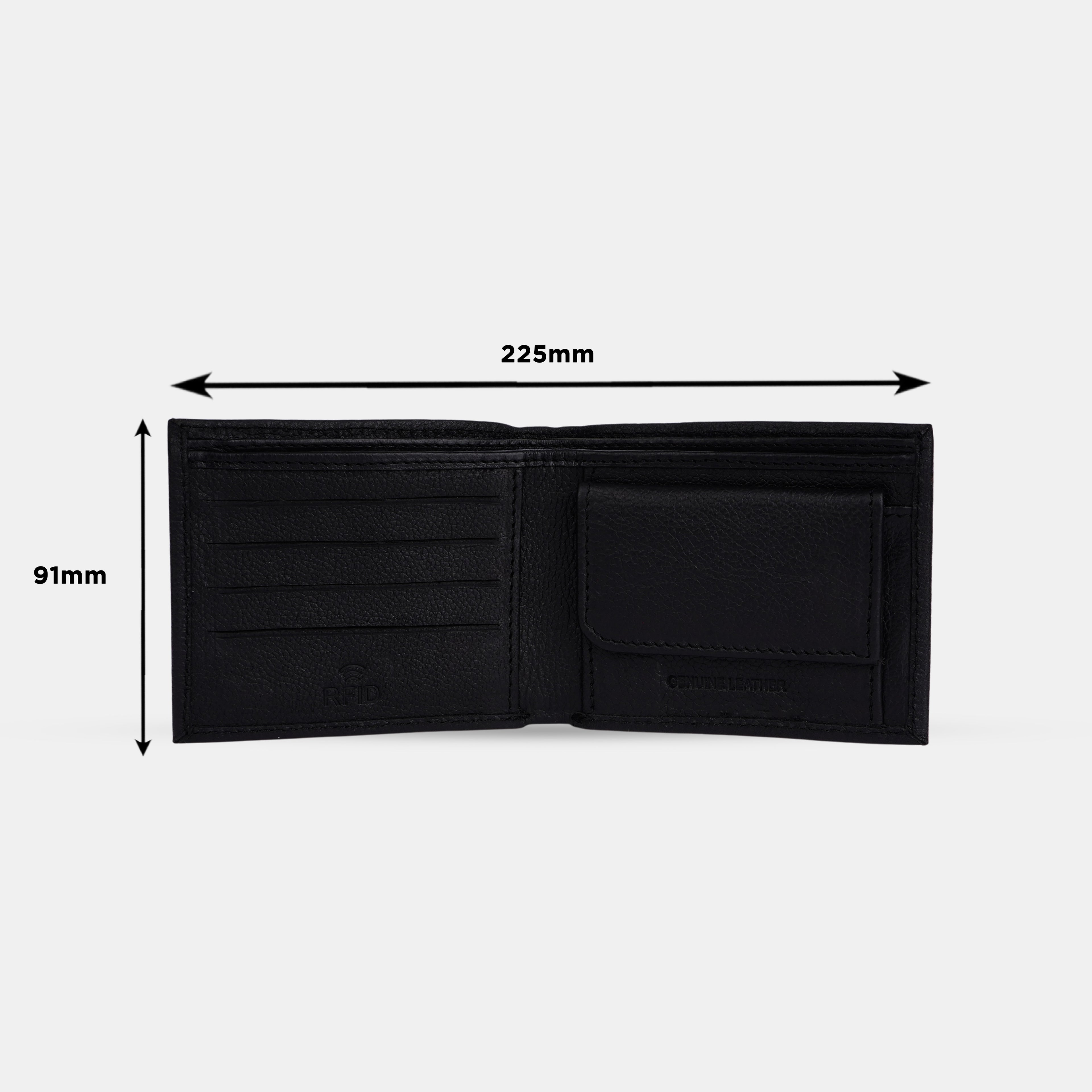 GALLOPP Black Leather Men's Wallet