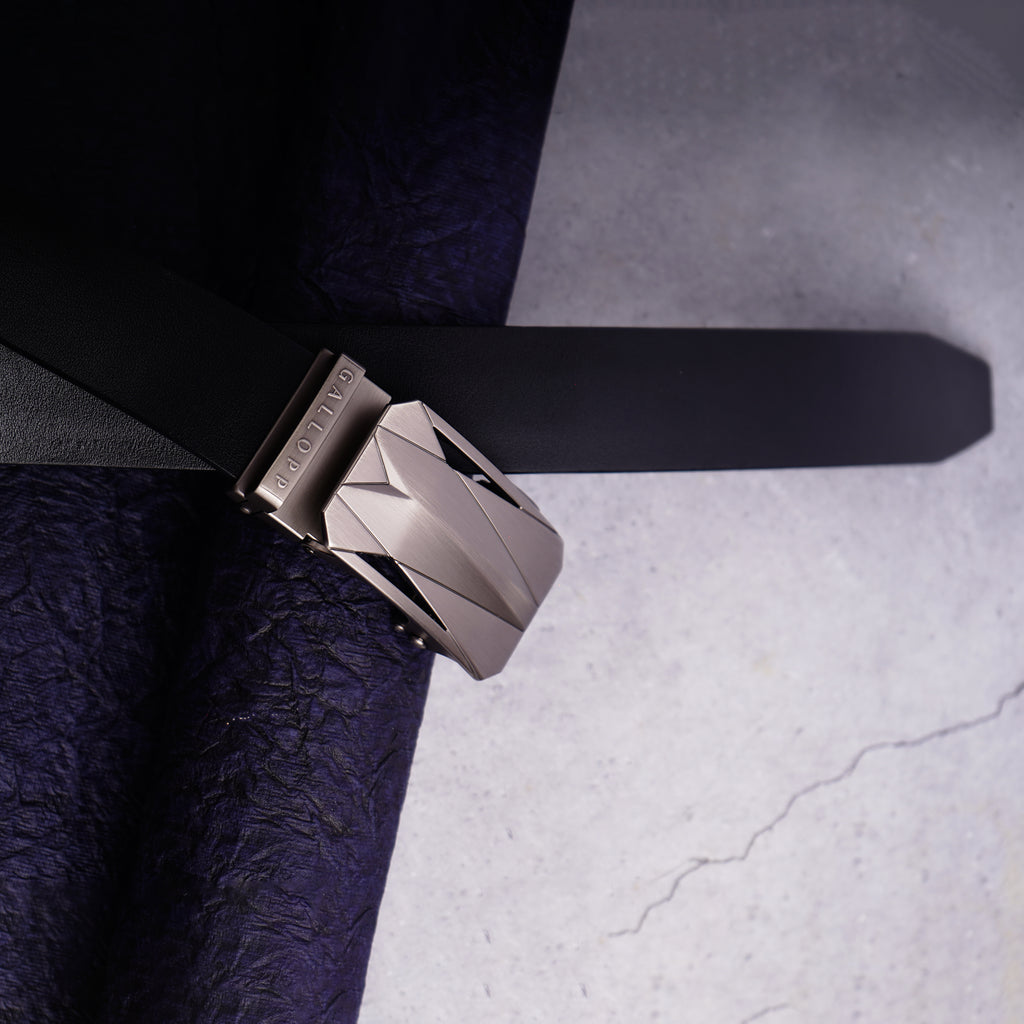 GALLOPP BURLEY Belts For Men Leather Original (Adjustable Fits Up to 44 Inch Waist) Ratchet Straps, Unique Magnetic Auto-lock Buckle Branded Belts For Men Leather Original with PVD coating for anti scratch