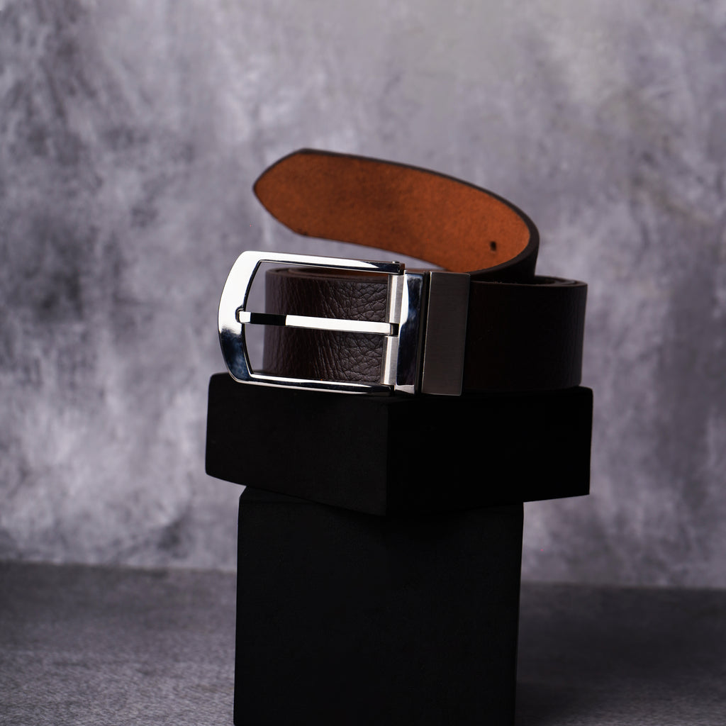 GALLOPP, 100% genuine Leather Formal Belt For Men with buckle made of stainless steel (Color-Black|GMB-02| 46 inches length|| Waist upto -40 inches)