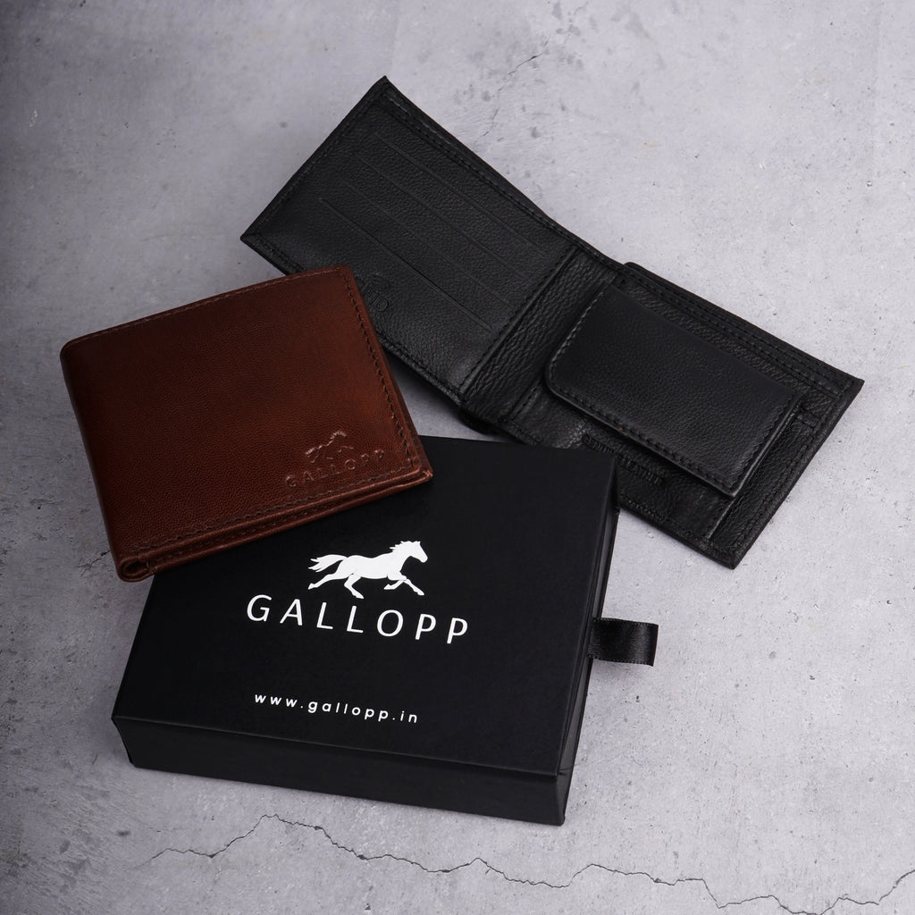 GALLOPP Brown Leather Men's Wallet